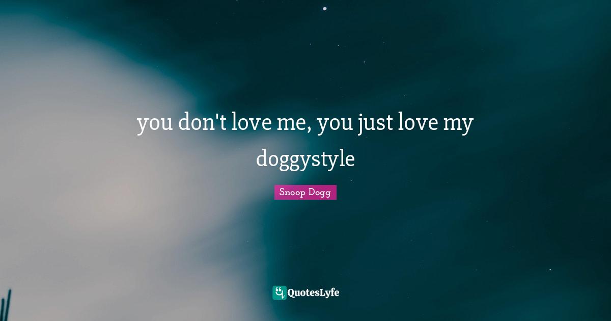 Snoop Dogg Quotes: you don't love me, you just love my doggystyle