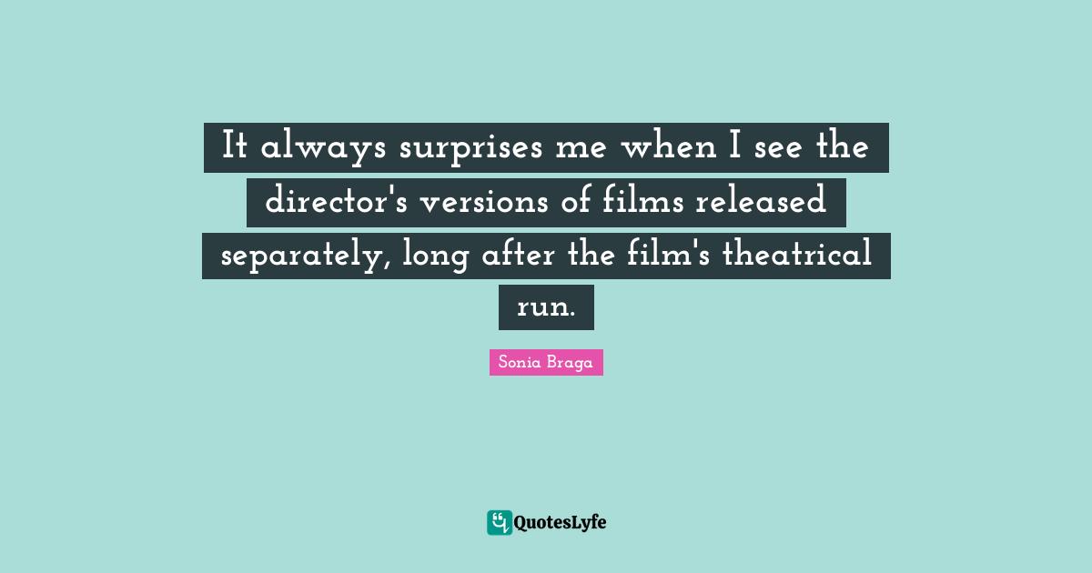 It always surprises me when I see the director's versions of films released separately, long after the film's theatrical run.