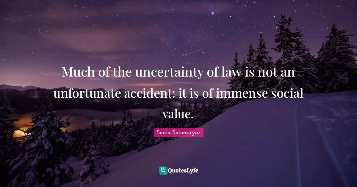 Much of the uncertainty of law is not an unfortunate accident: it is of immense social value.