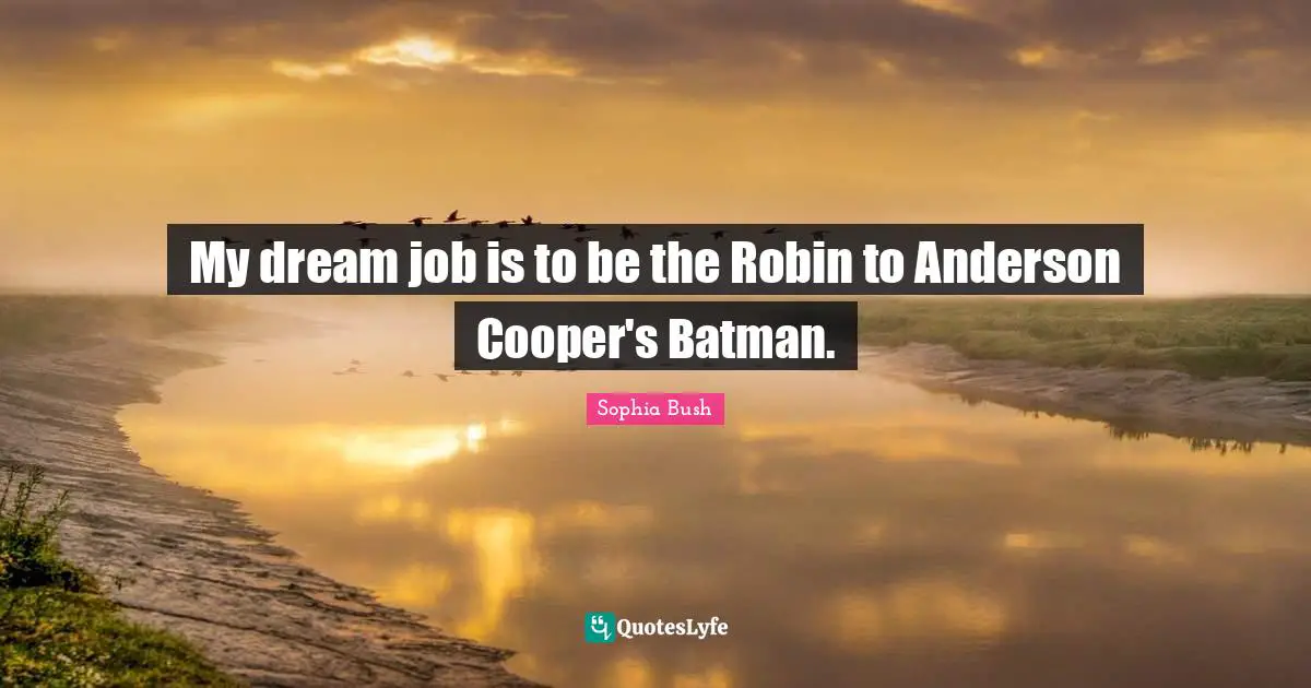 Sophia Bush Quotes: "My dream job is to be the Robin to Anderson Cooper's Batman."
