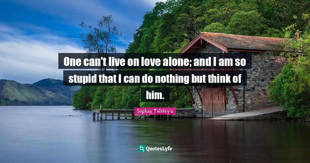 One can't live on love alone; and I am so stupid that I can do nothing but think of him.