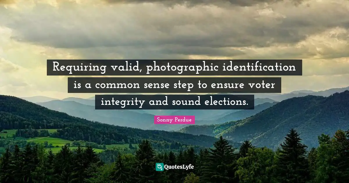 Requiring valid, photographic identification is a common sense step to ensure voter integrity and sound elections.