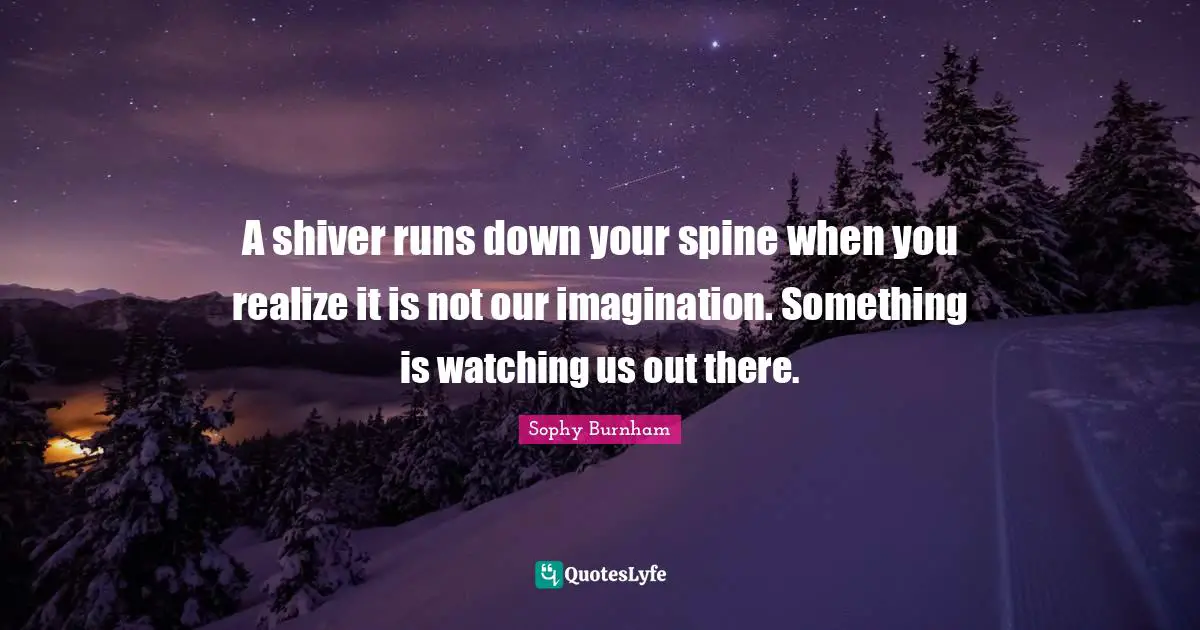 A shiver runs down your spine when you realize it is not our imagination. Something is watching us out there.