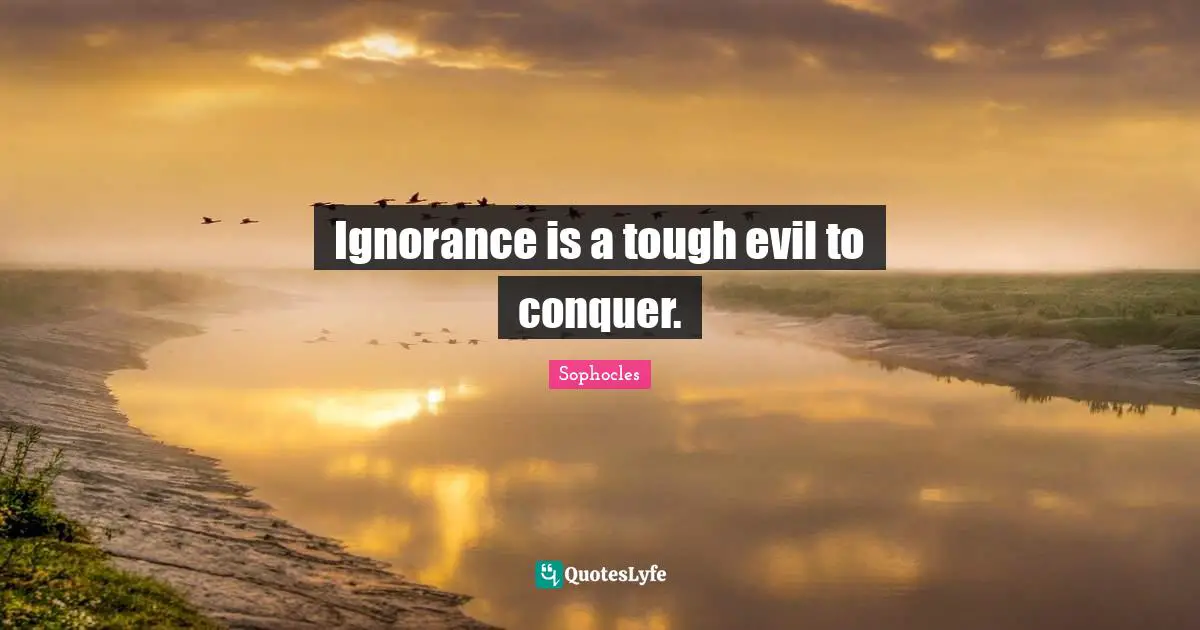 Ignorance is a tough evil to conquer.