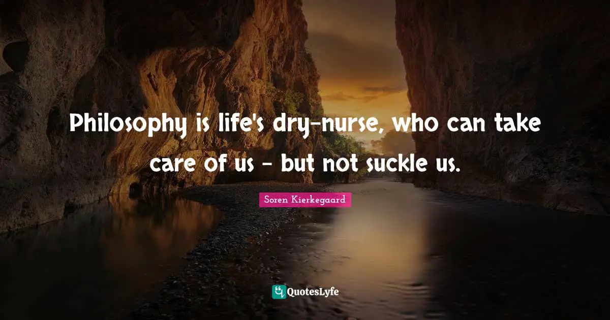 Life Philosophy Quotes: "Philosophy is life's dry-nurse, who can take care of us - but not suckle us."