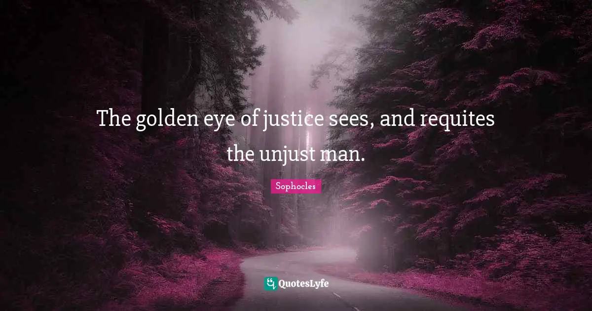 The golden eye of justice sees, and requites the unjust man.