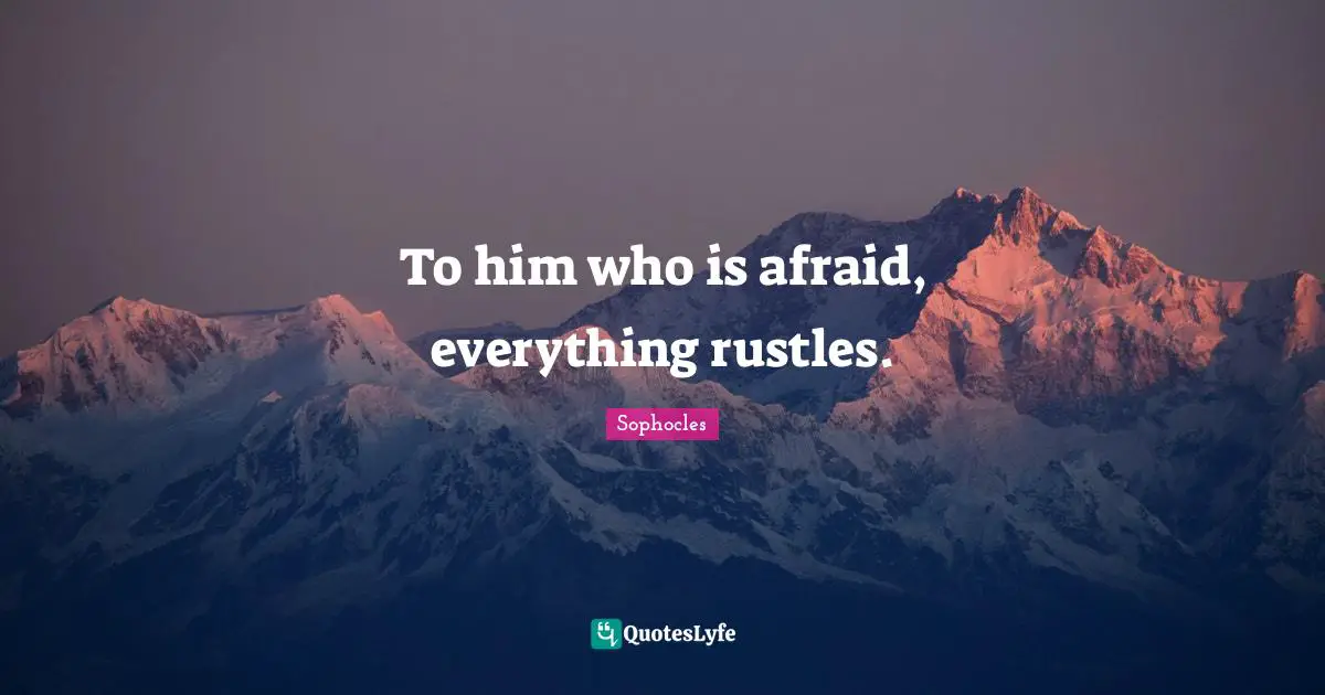 To him who is afraid, everything rustles.