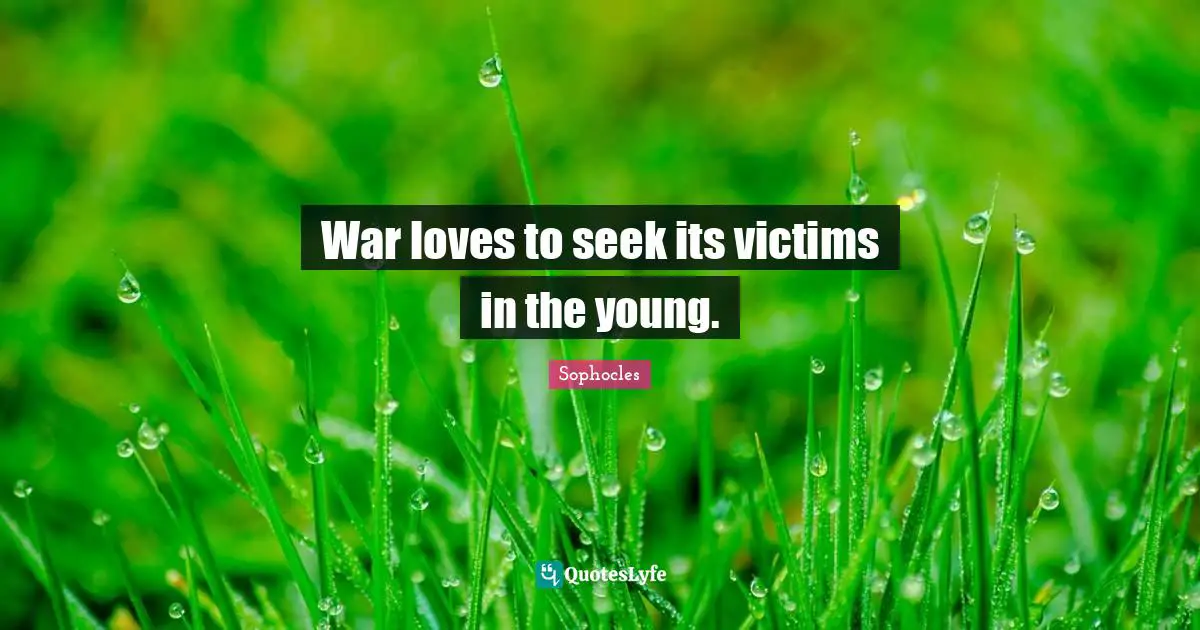 War loves to seek its victims in the young.