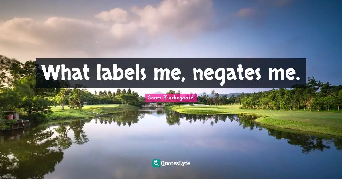 What labels me, negates me.