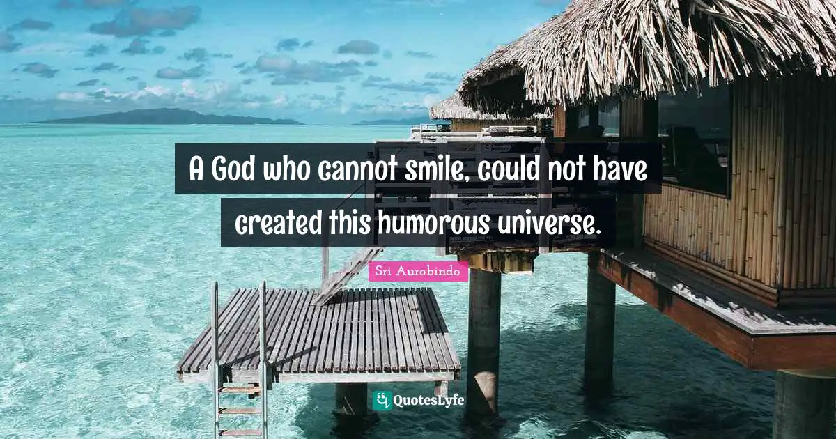 A God who cannot smile, could not have created this humorous universe.
