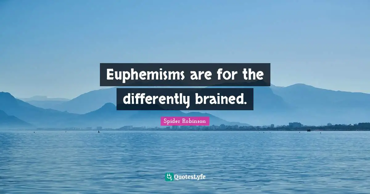 Euphemisms are for the differently brained.