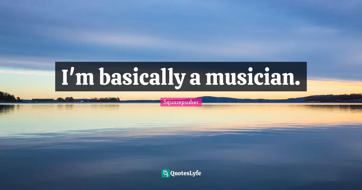 I'm basically a musician.