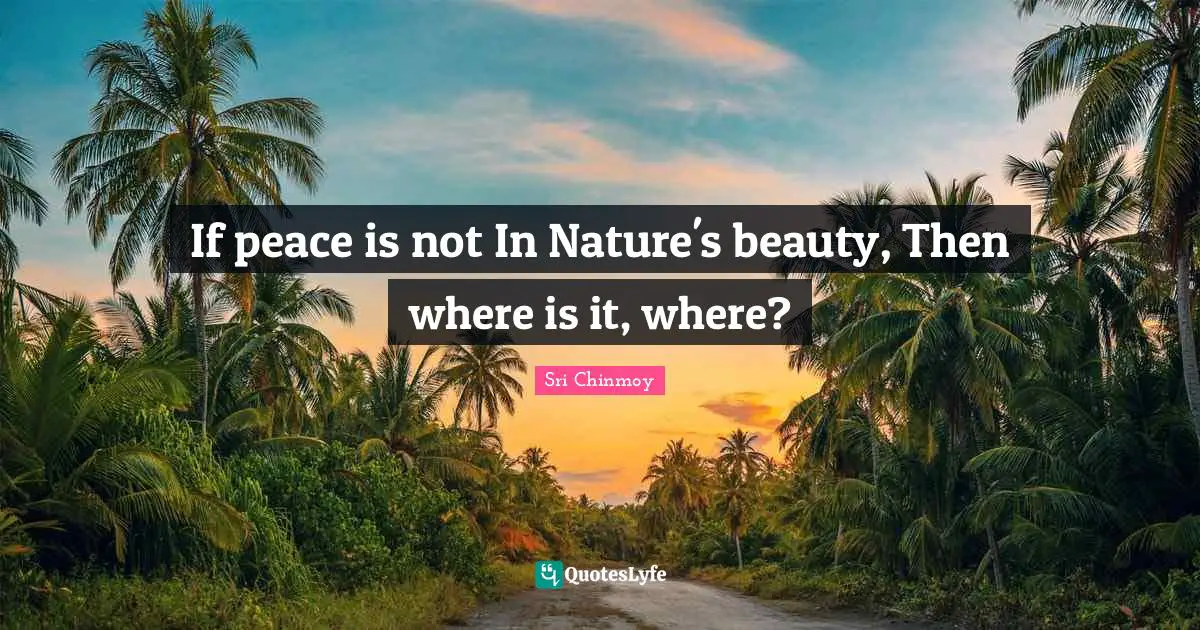 If peace is not In Nature's beauty, Then where is it, where?