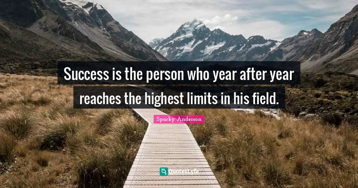 Success is the person who year after year reaches the highest limits in his field.