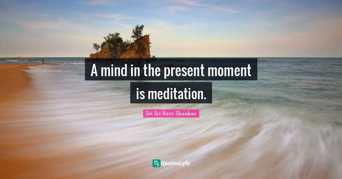 A mind in the present moment is meditation.