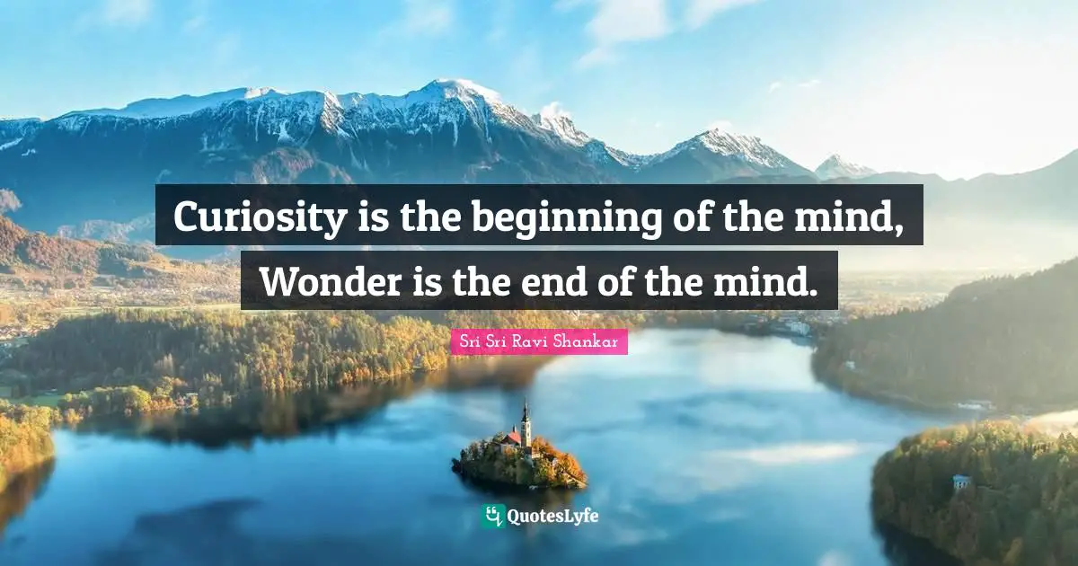 Curiosity is the beginning of the mind, Wonder is the end of the mind.