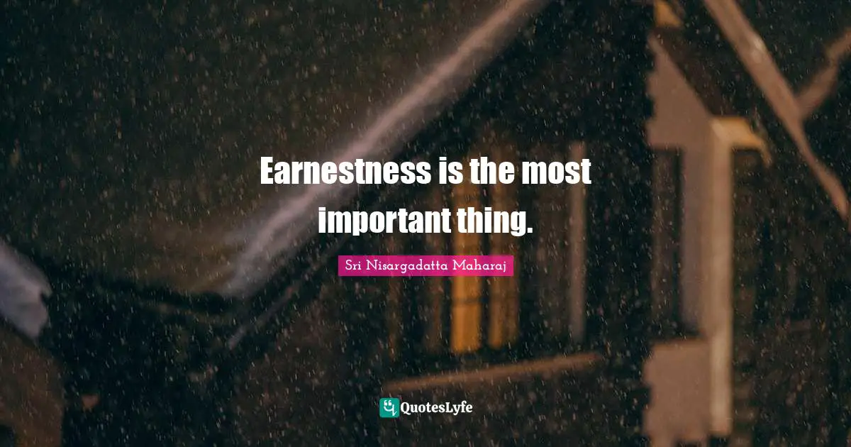 Earnestness Quotes: "Earnestness is the most important thing."