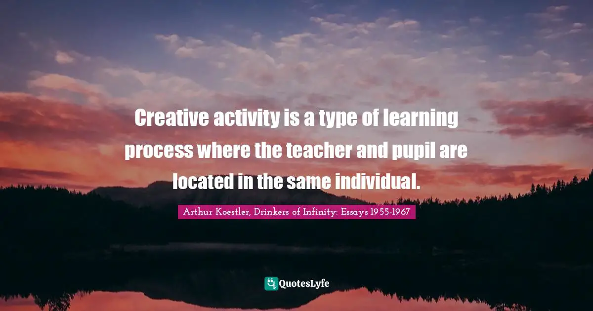 Creative activity is a type of learning process where the teacher and pupil are located in the same individual.