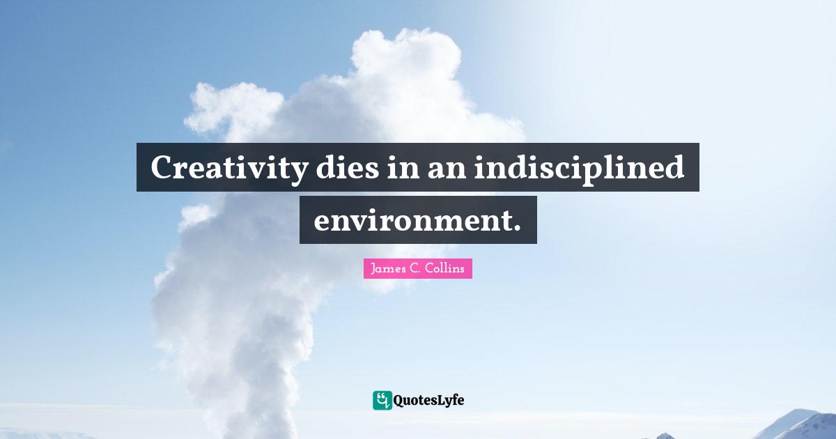 Creativity dies in an indisciplined environment.