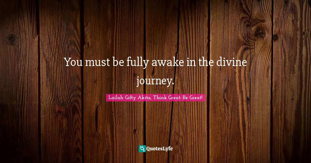 Lessons Learnt Quotes: "You must be fully awake in the divine journey."