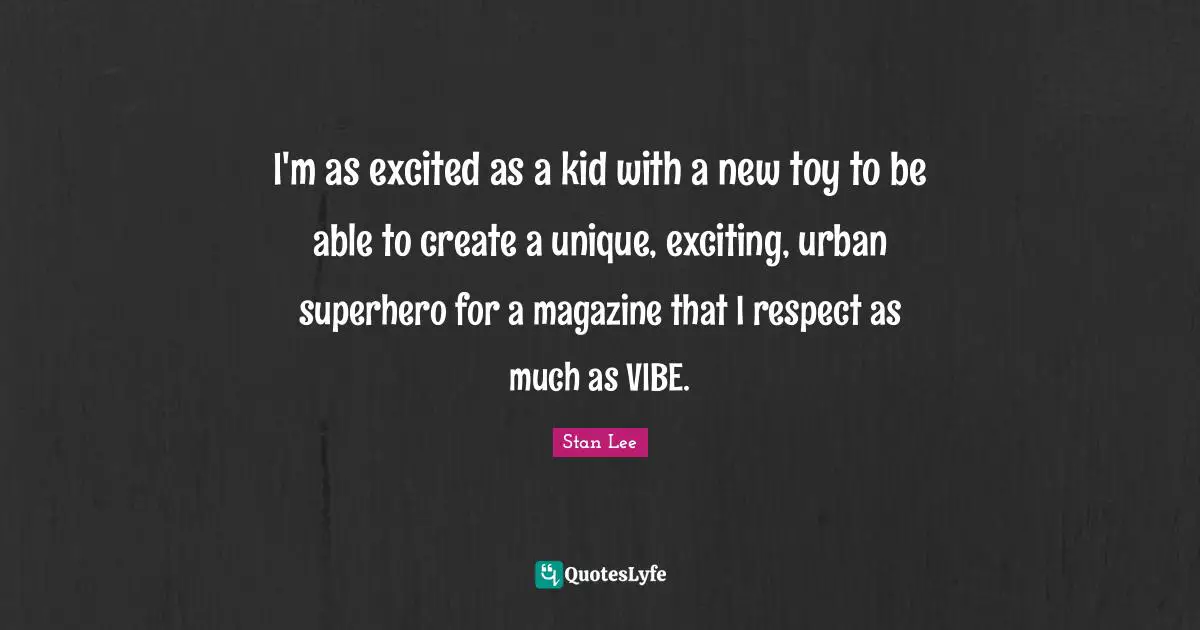 I'm as excited as a kid with a new toy to be able to create a unique, exciting, urban superhero for a magazine that I respect as much as VIBE.