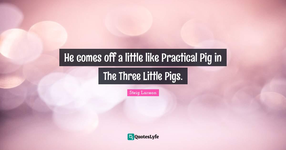 He comes off a little like Practical Pig in The Three Little Pigs.