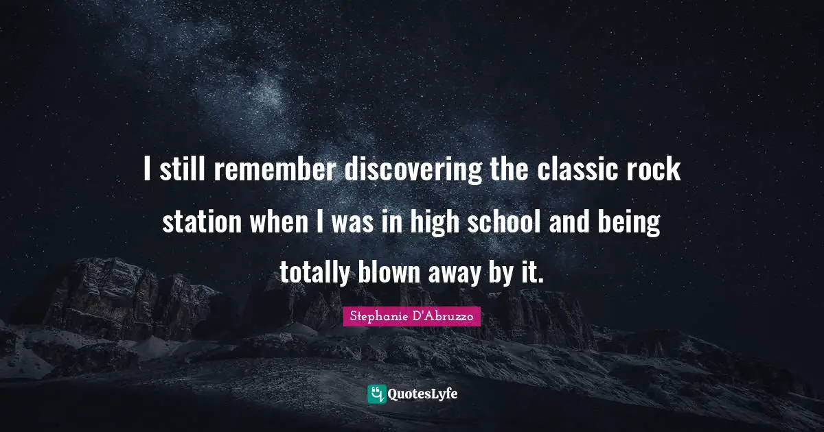 I still remember discovering the classic rock station when I was in high school and being totally blown away by it.