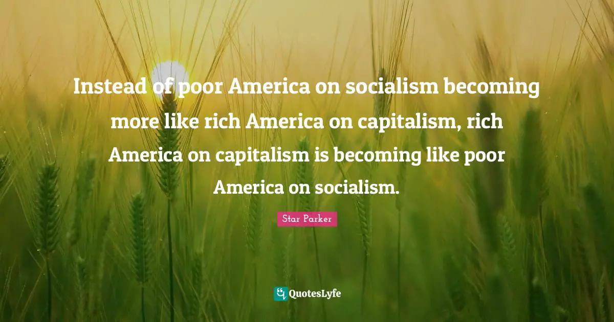 Instead of poor America on socialism becoming more like rich America on capitalism, rich America on capitalism is becoming like poor America on socialism.
