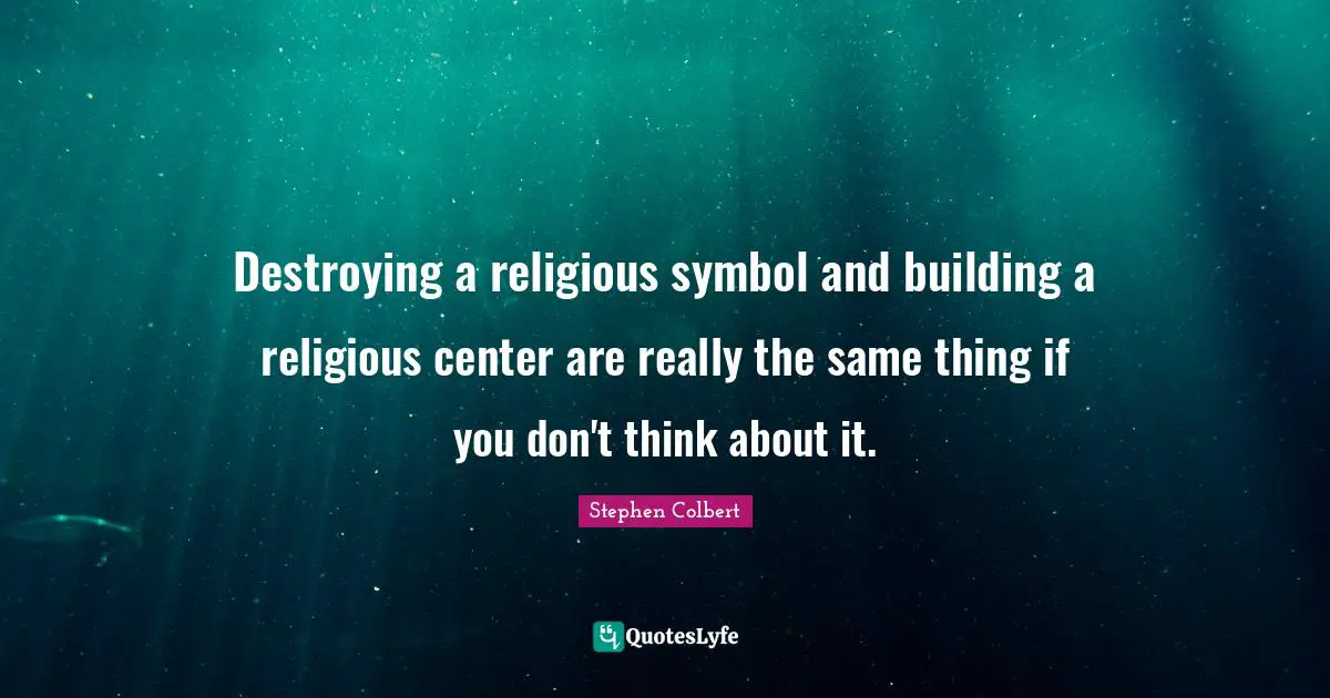 Destroying a religious symbol and building a religious center are really the same thing if you don't think about it.