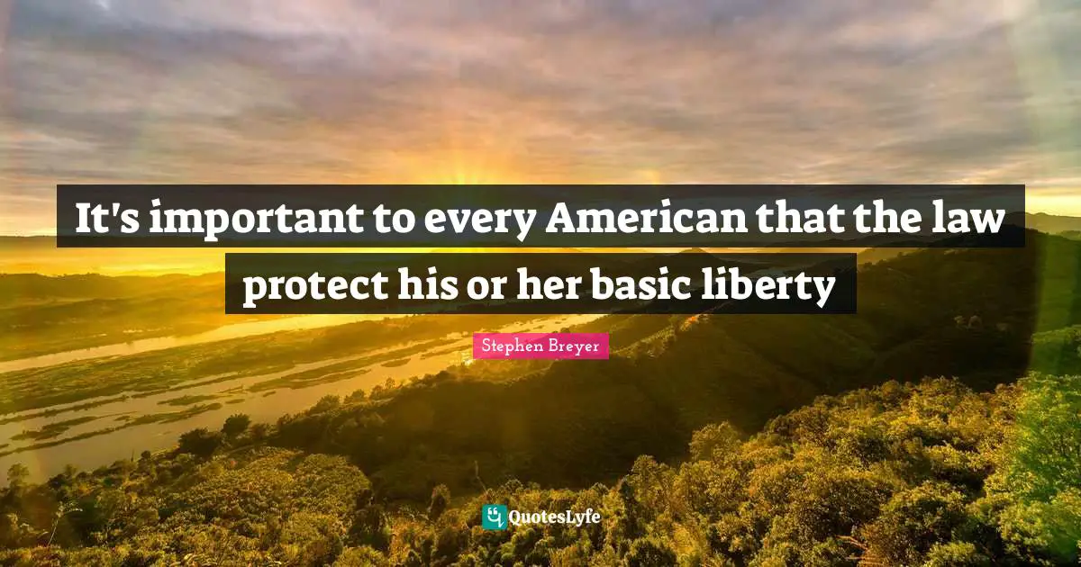 It's important to every American that the law protect his or her basic liberty