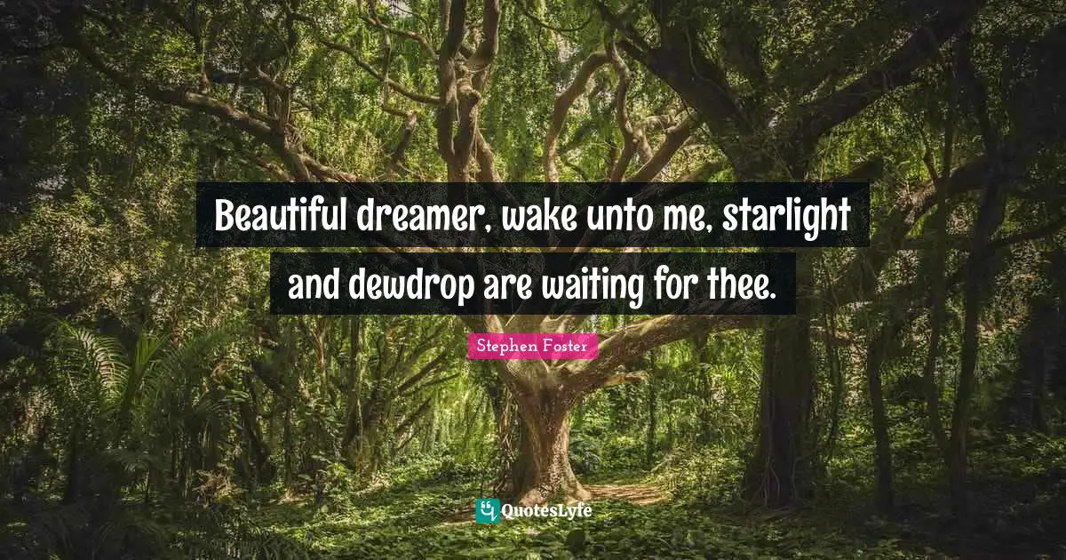 Beautiful dreamer, wake unto me, starlight and dewdrop are waiting for thee.