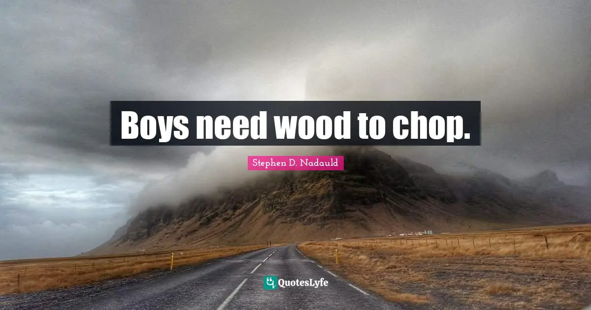 Boys need wood to chop.
