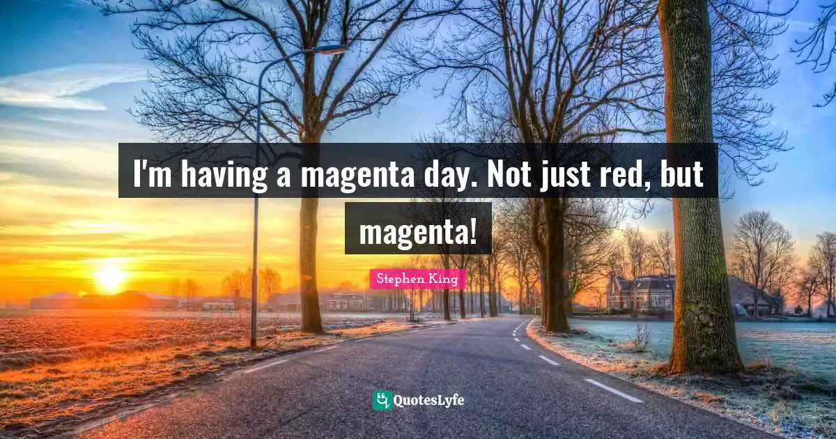 I'm having a magenta day. Not just red, but magenta!