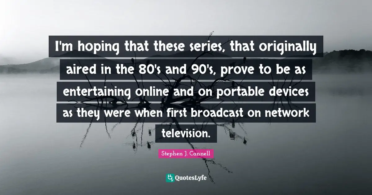 I'm hoping that these series, that originally aired in the 80's and 90's, prove to be as entertaining online and on portable devices as they were when first broadcast on network television.