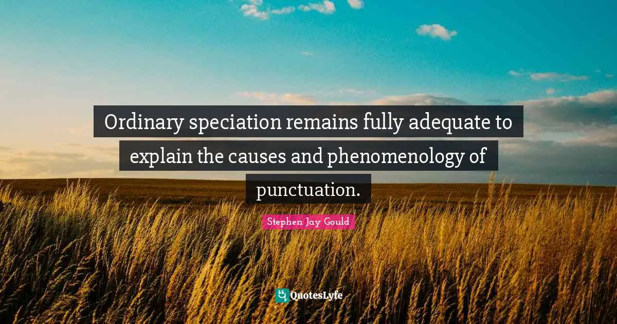 Ordinary speciation remains fully adequate to explain the causes and phenomenology of punctuation.