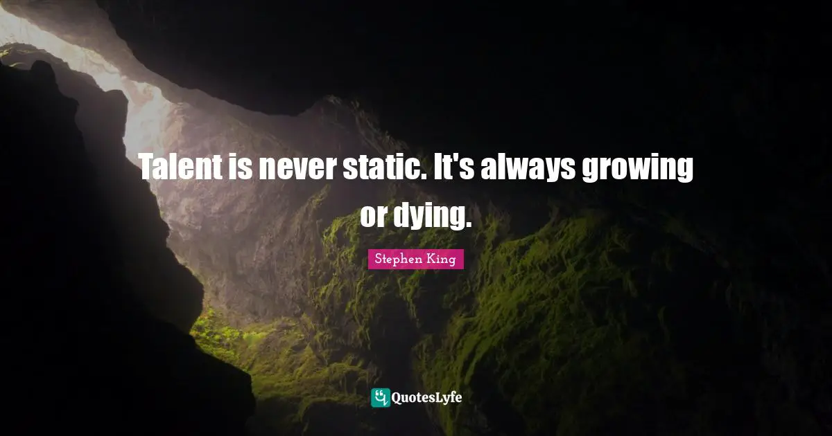 Talent is never static. It's always growing or dying.