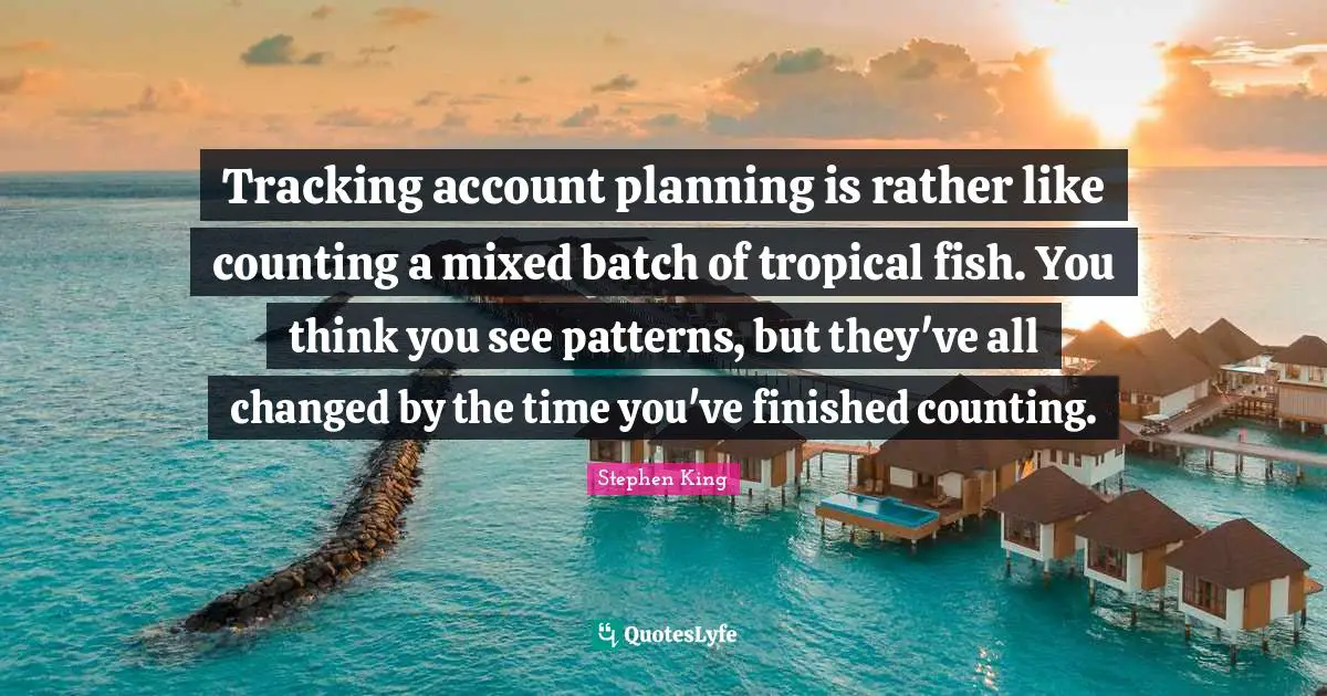 Tracking account planning is rather like counting a mixed batch of tropical fish. You think you see patterns, but they've all changed by the time you've finished counting.