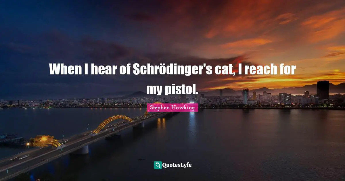 When I hear of Schrödinger's cat, I reach for my pistol.