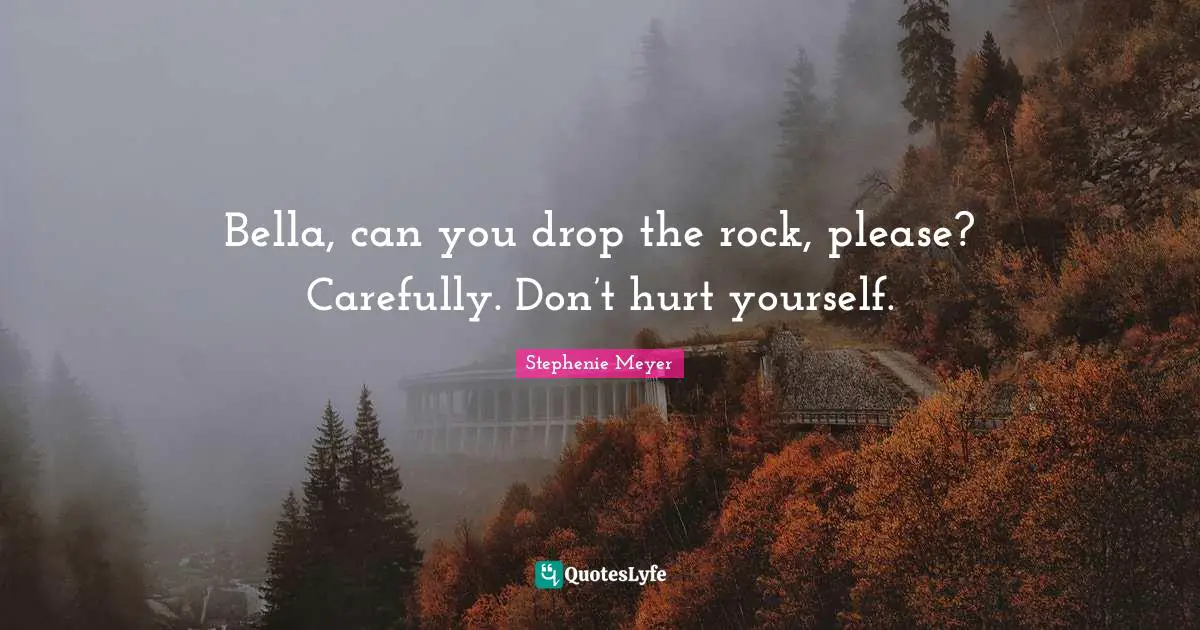 Bella, can you drop the rock, please? Carefully. Don’t hurt yourself.