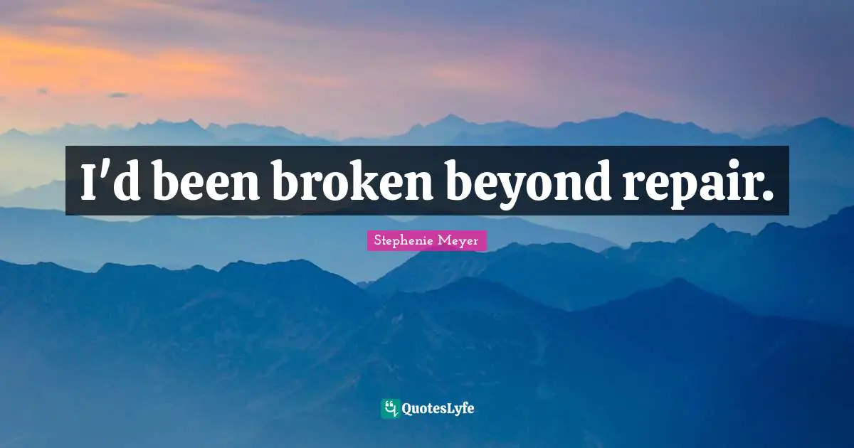I'd been broken beyond repair.