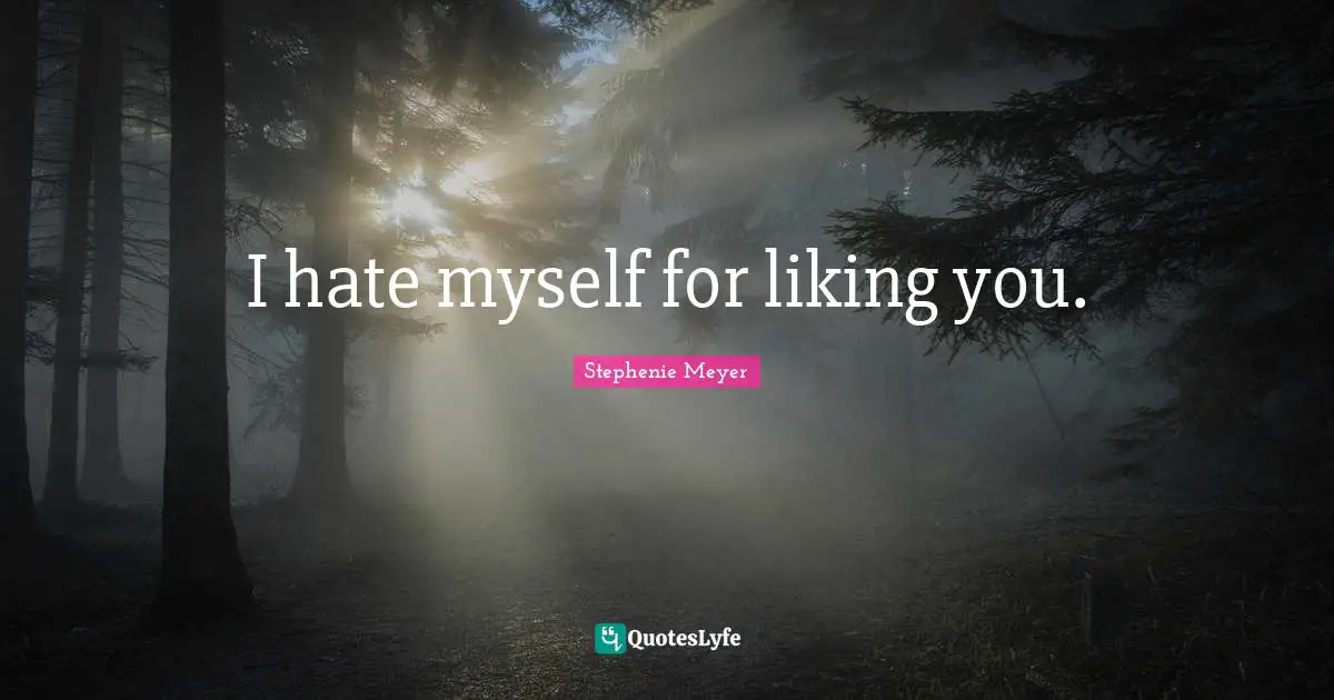 Stephenie Meyer Quotes: "I hate myself for liking you."