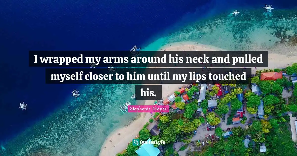 I wrapped my arms around his neck and pulled myself closer to him until my lips touched his.