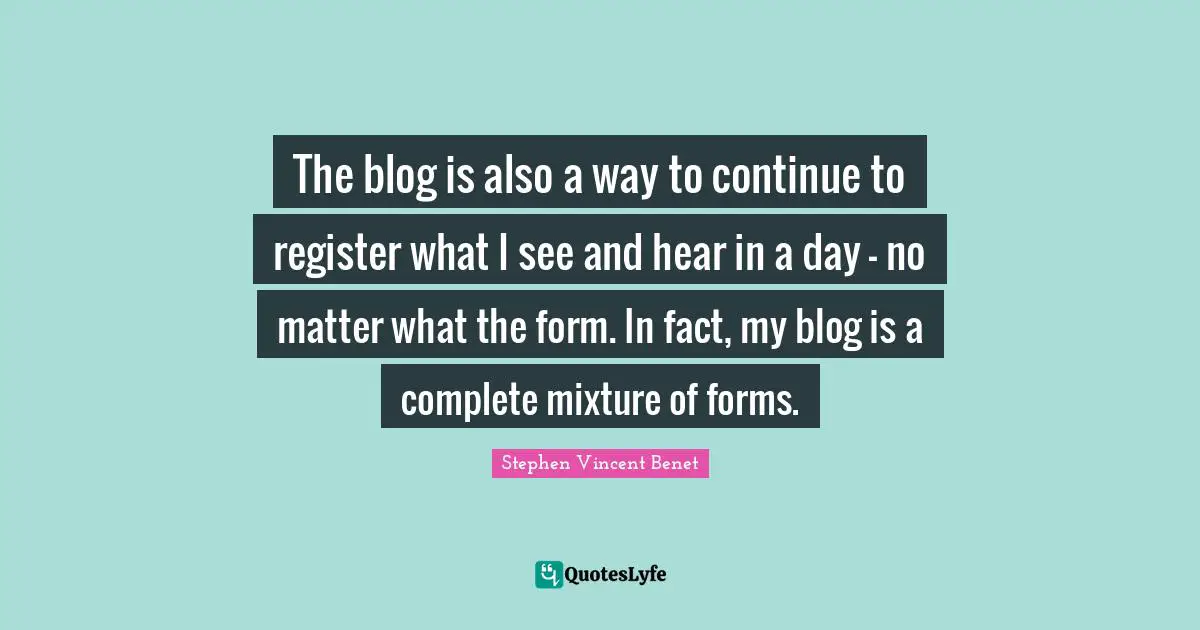 The blog is also a way to continue to register what I see and hear in a day - no matter what the form. In fact, my blog is a complete mixture of forms.