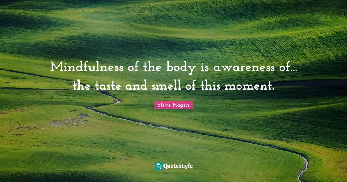 Mindfulness of the body is awareness of... the taste and smell of this moment.