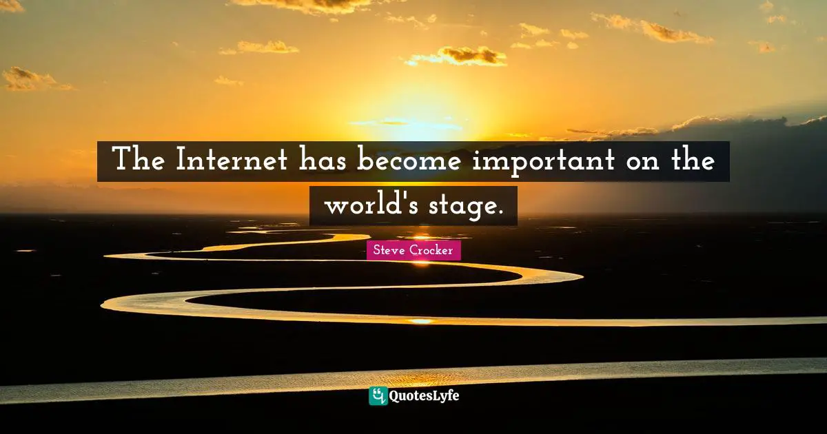 The Internet has become important on the world's stage.