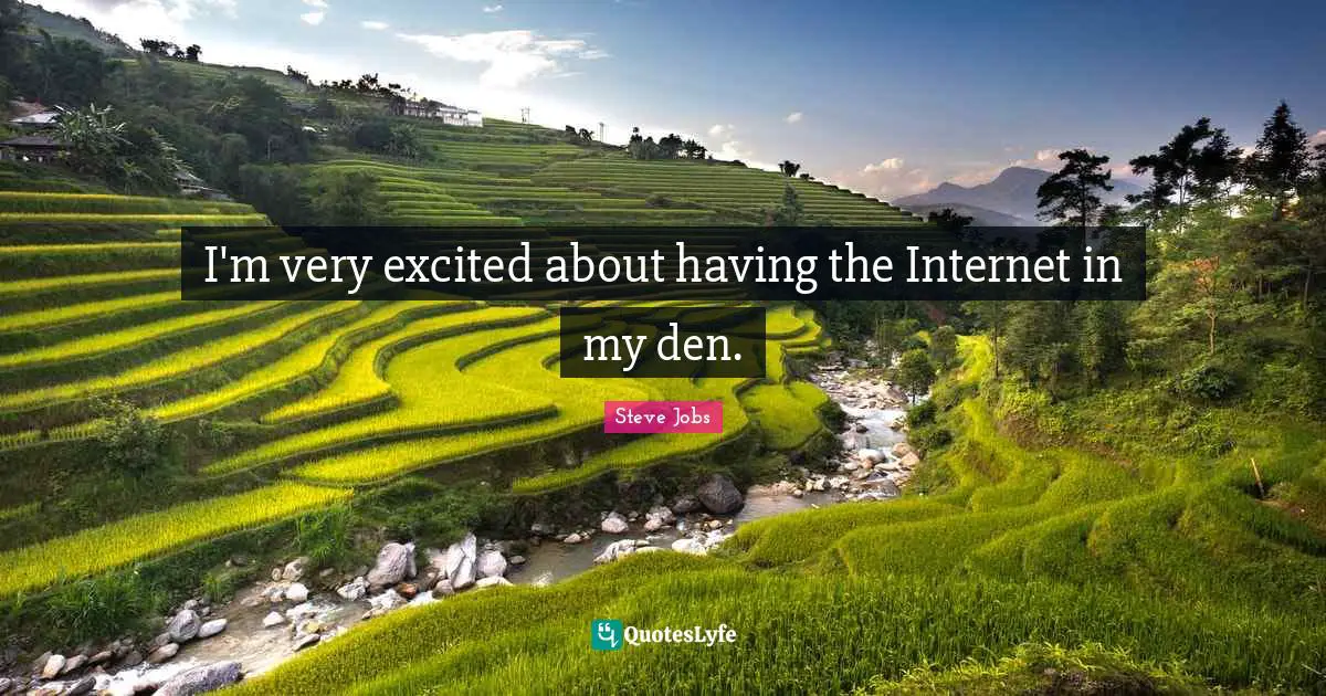 Steve Jobs Quotes: "I'm very excited about having the Internet in my den."