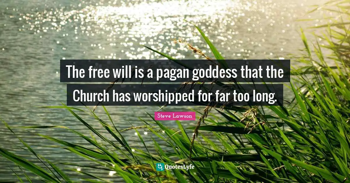 The free will is a pagan goddess that the Church has worshipped for far too long.