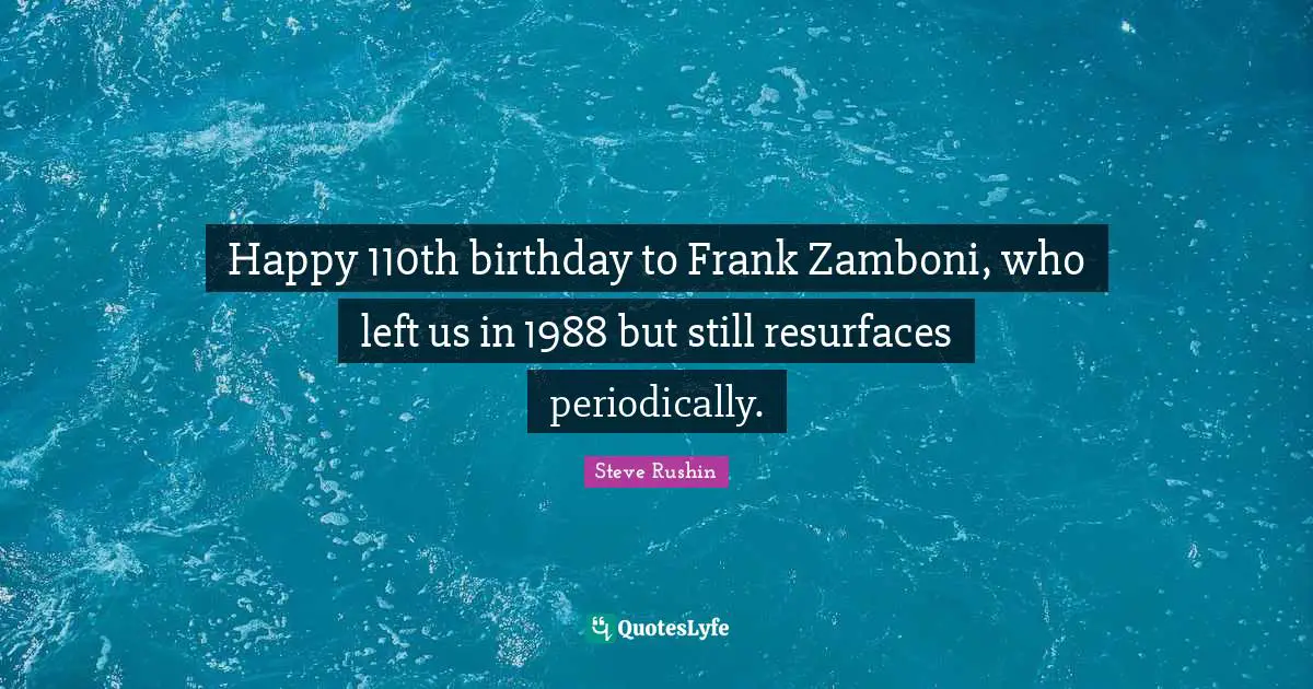 Happy 110th birthday to Frank Zamboni, who left us in 1988 but still resurfaces periodically.