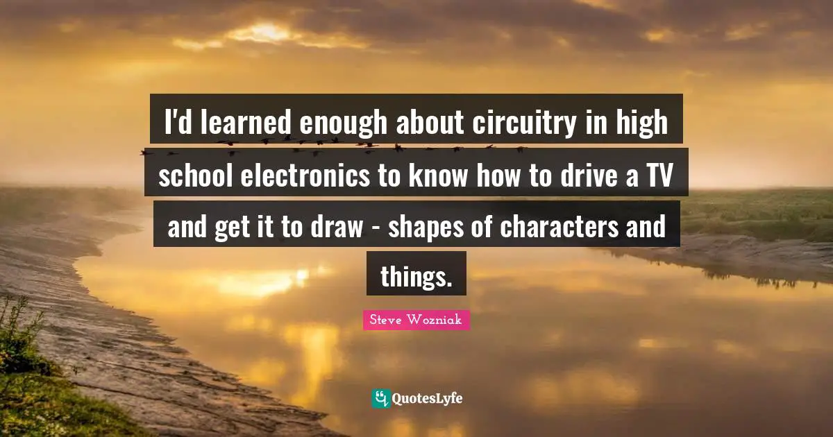 I'd learned enough about circuitry in high school electronics to know how to drive a TV and get it to draw - shapes of characters and things.