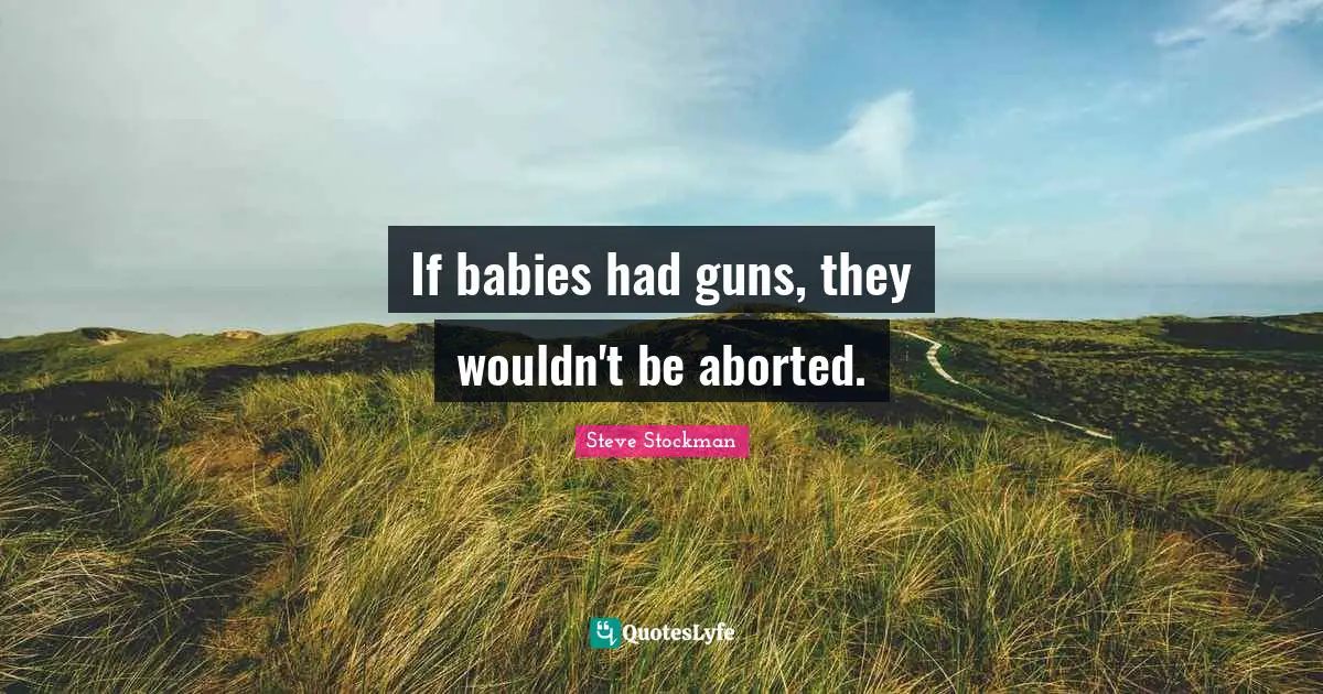 If babies had guns, they wouldn't be aborted.